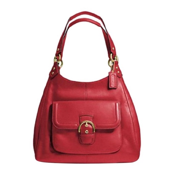 Coach red leather Campbell hobo bag - Picture 1 of 10